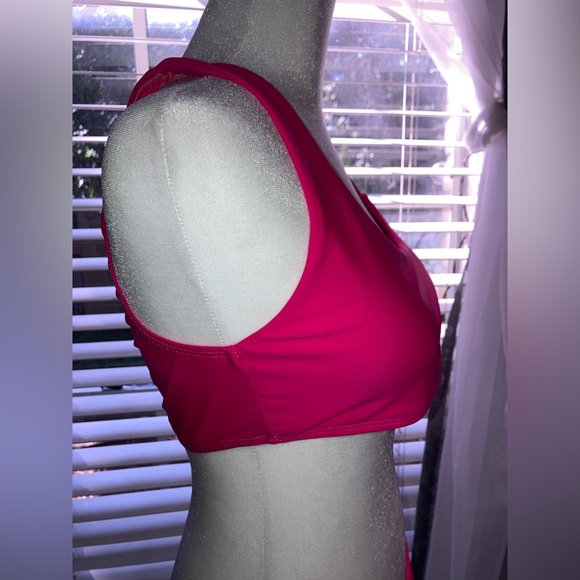 SHEIN 2Piece Frenchi Asymmetrical Top Hot Pink Bikini Set Hi Wasted Swimwear Lg - Picture 9 of 14